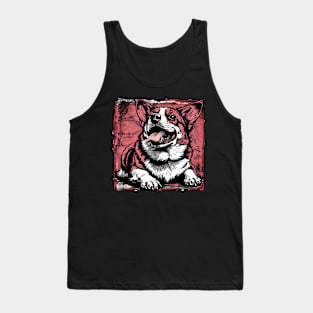 Retro Art Pembroke Welsh Corgi Dog Lover Tank Top